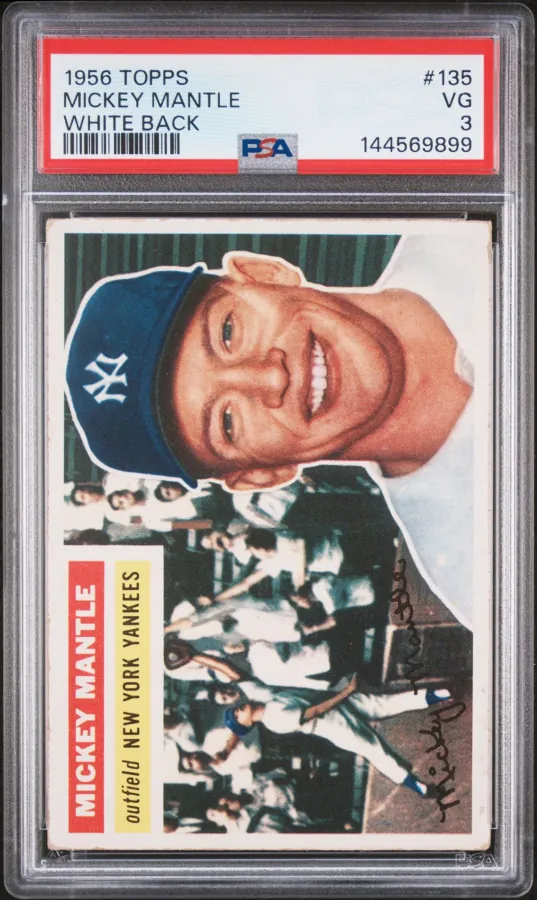 Mickey Mantle – 1956 Topps White Back #135