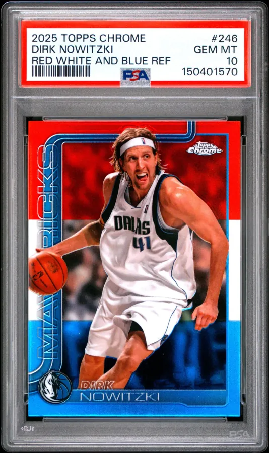 Dirk Nowitzki – 2025 Topps Chrome Red White and Blue Ref #246